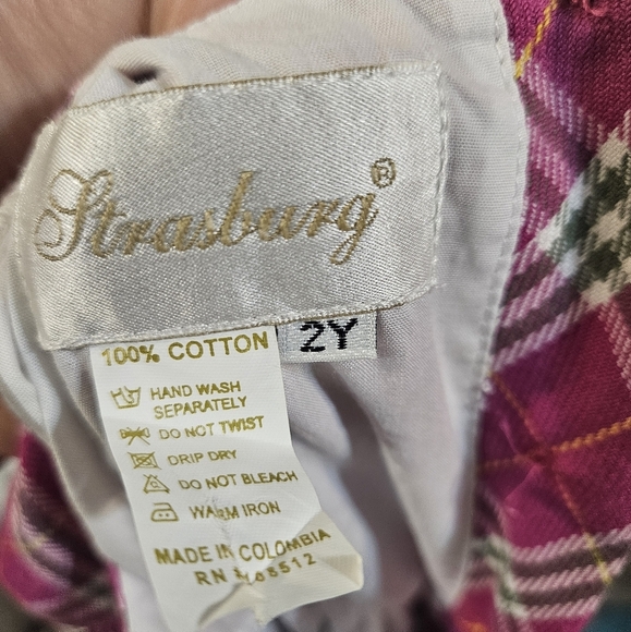 Strasburg Pink Plaid Kids Dress - Picture 3 of 3
